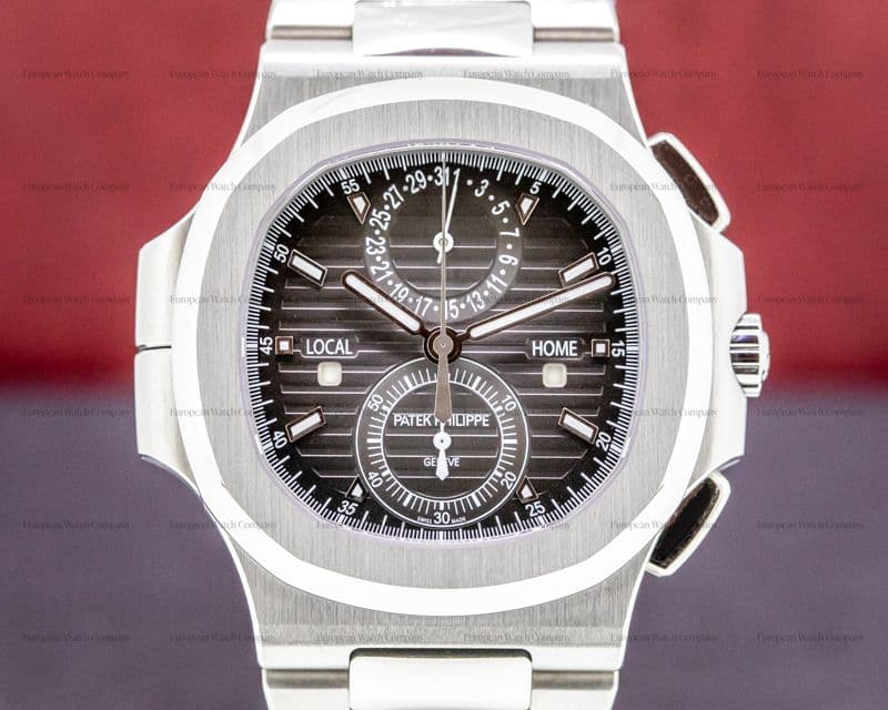 Patek Philippe Nautilus Travel Time Chronograph Grey Dial SS FULL SET 