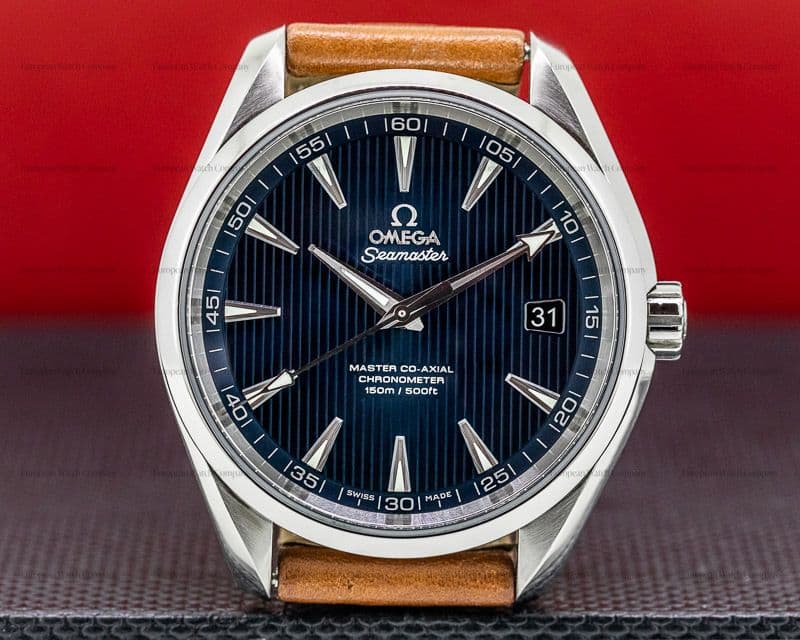 Omega Aqua Terra Co-Axial Date Blue Dial SS 