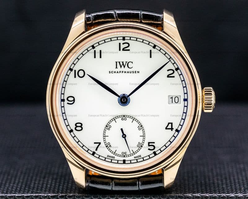 IWC Portuguse Hand Wound 8 Days 18k Rose Gold 150 Years