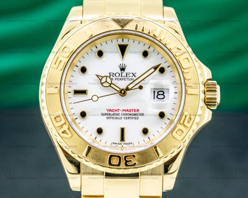 Rolex Yacht Master White Dial 18K Yellow Gold / Bracelet 