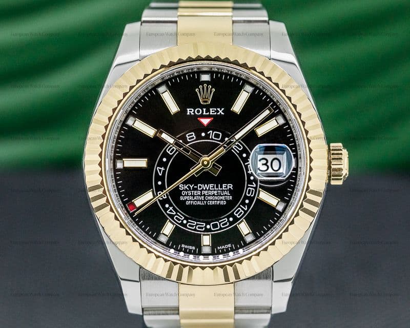 Rolex Sky Dweller Steel & Yellow Gold Black Dial 