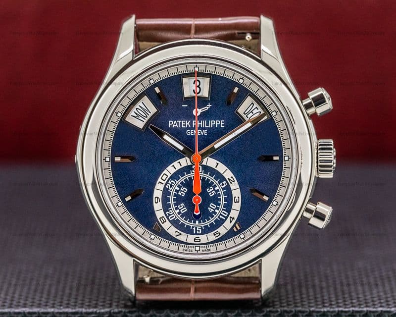 Patek Philippe Annual Calendar 5960/01G Chronograph White Gold Blue Dial 2020

