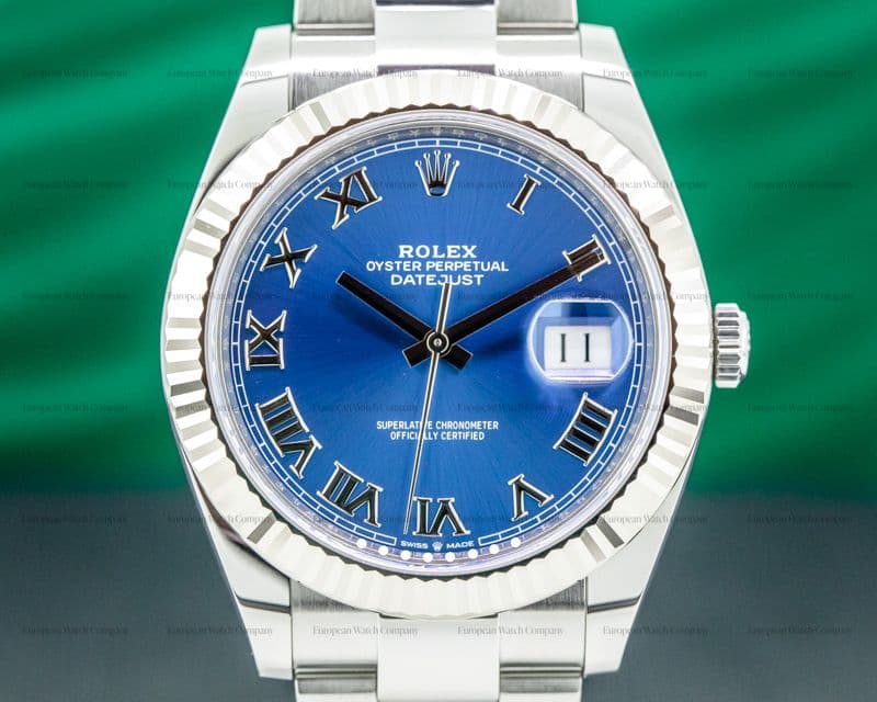 Rolex Datejust 41 Blue Roman Dial SS Oyster Bracelet