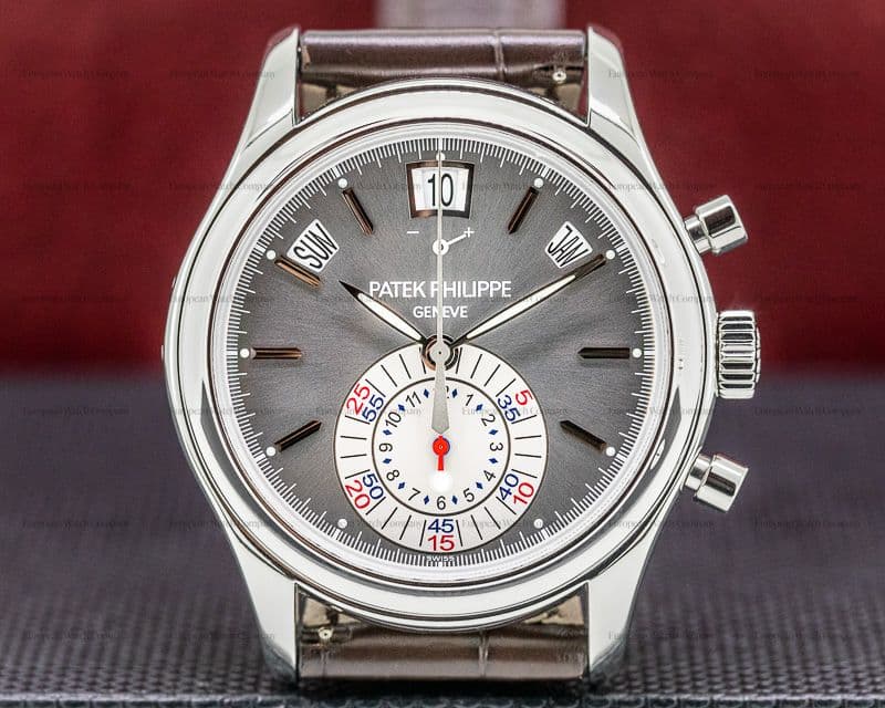Patek Philippe Annual Calendar 5960P Chronograph Platinum Grey Dial 
