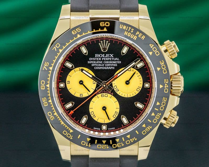 Rolex Daytona Black Dial 18K Yellow Gold / Rubber UNWORN