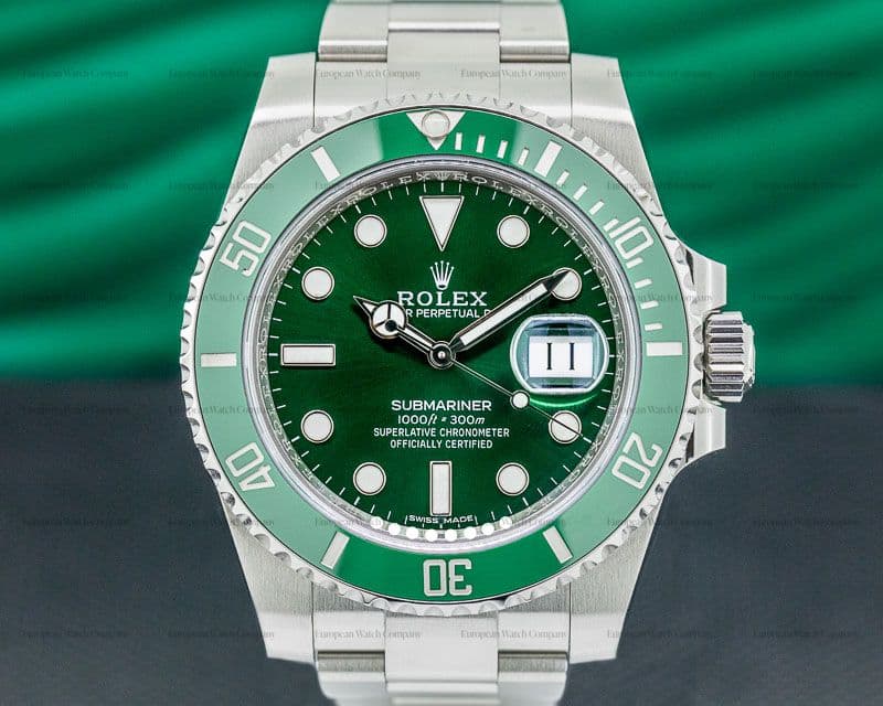Rolex Submariner HULK Green Ceramic Bezel Green Dial SS 2018