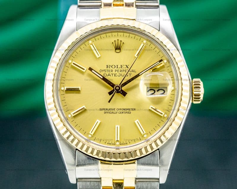 Rolex Datejust Champagne Dial SS / 18K FULL SET 