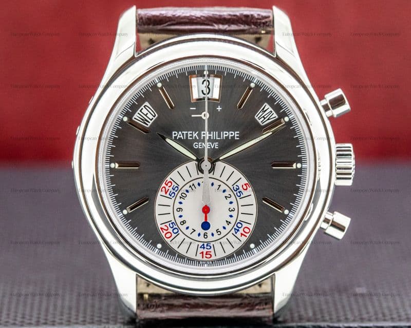 Patek Philippe Annual Calendar 5960P Chronograph Platinum Grey Dial 
