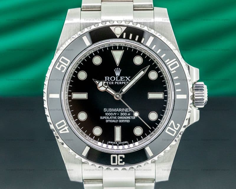 Rolex Submariner 114060 No Date Ceramic Bezel SS 2016