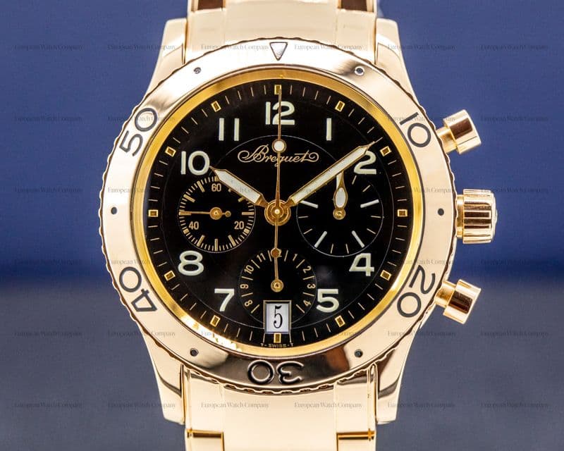 Breguet Type XX 3820 Aeronavale Black Dial 18k Rose Gold