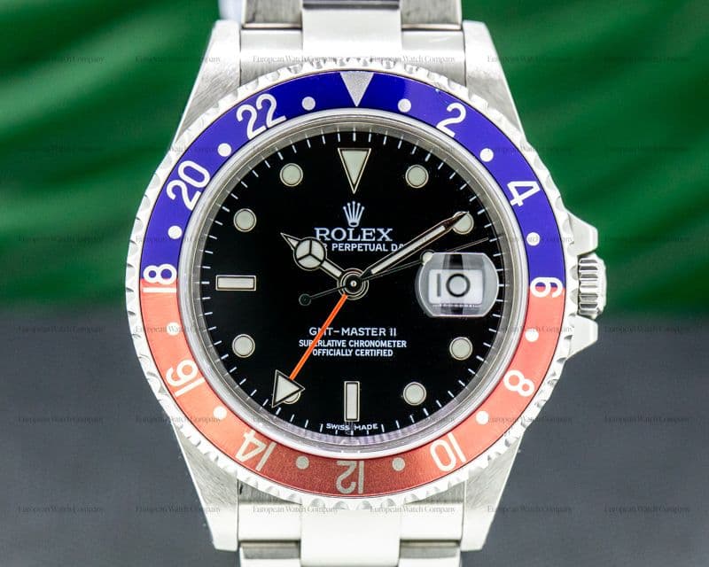 Rolex GMT Master II 16710 SS Pepsi Bezel FULL SET / ERROR DIAL
