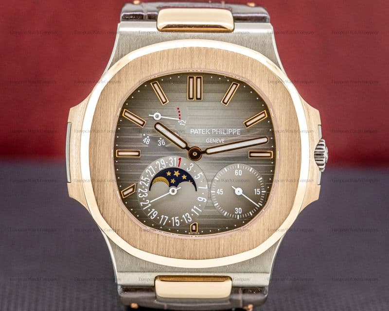 Patek Philippe Jumbo Nautilus 5712GR 18K White / Rose Gold FULL SET