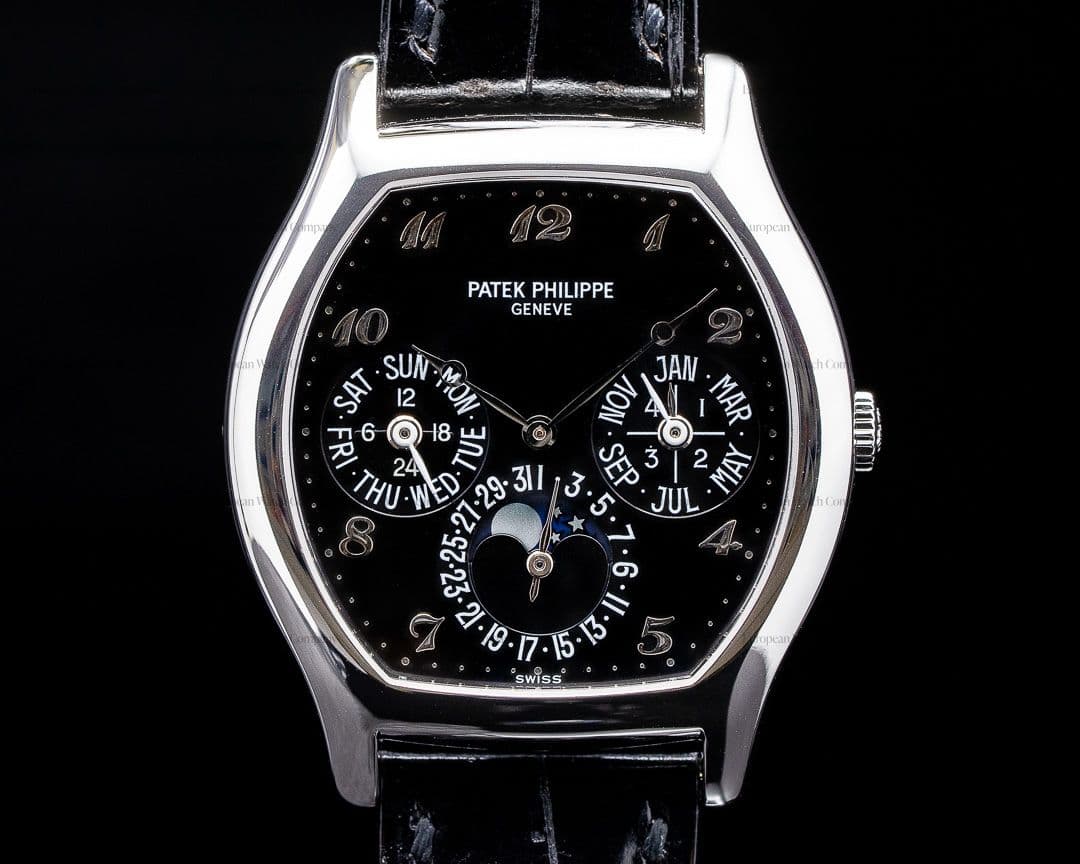 Patek Philippe Perpetual Calendar 5040P Tonneau Platinum / Black Dial RARE