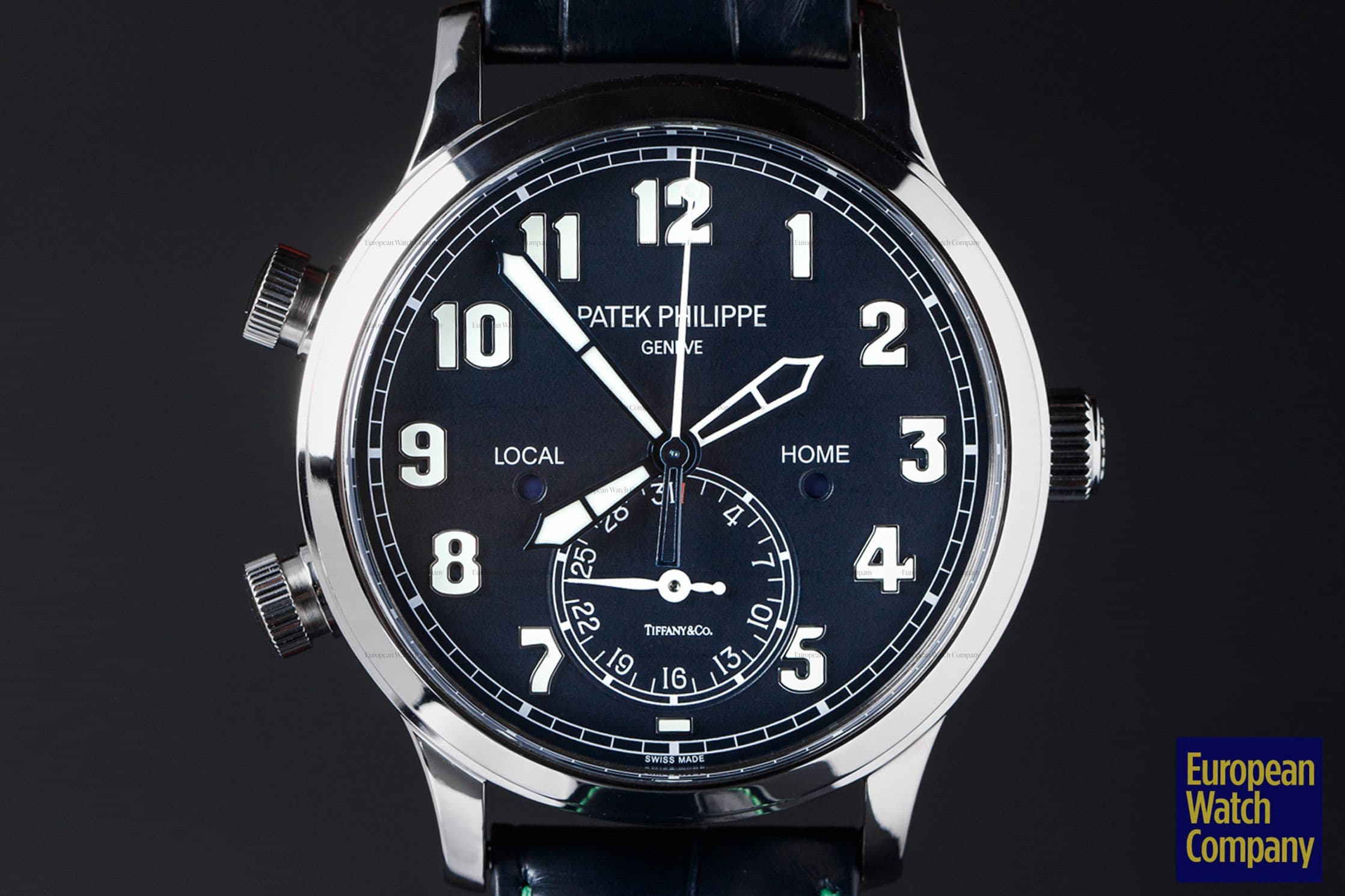 Patek Philippe Calatrava 5524G "TIFFANY" Pilot Travel Time 18k White Gold TIFFANY