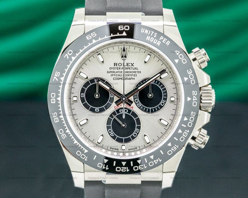 Rolex Daytona 18K White Gold Ceramic Oysterflex Silver Dial UNWORN 2020