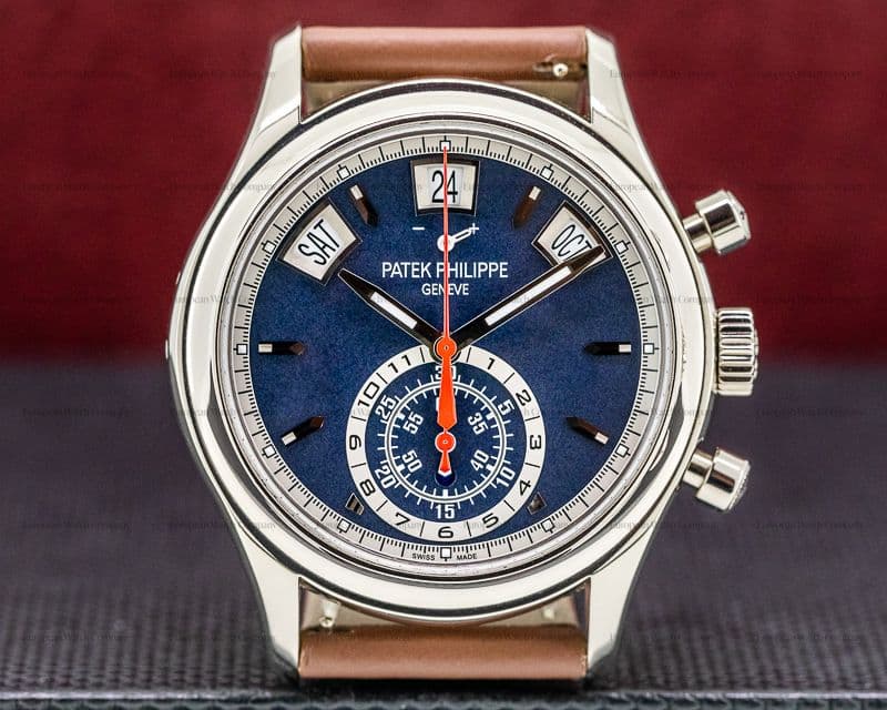 Patek Philippe Annual Calendar 5960/01G Chronograph White Gold Blue Dial 2020

