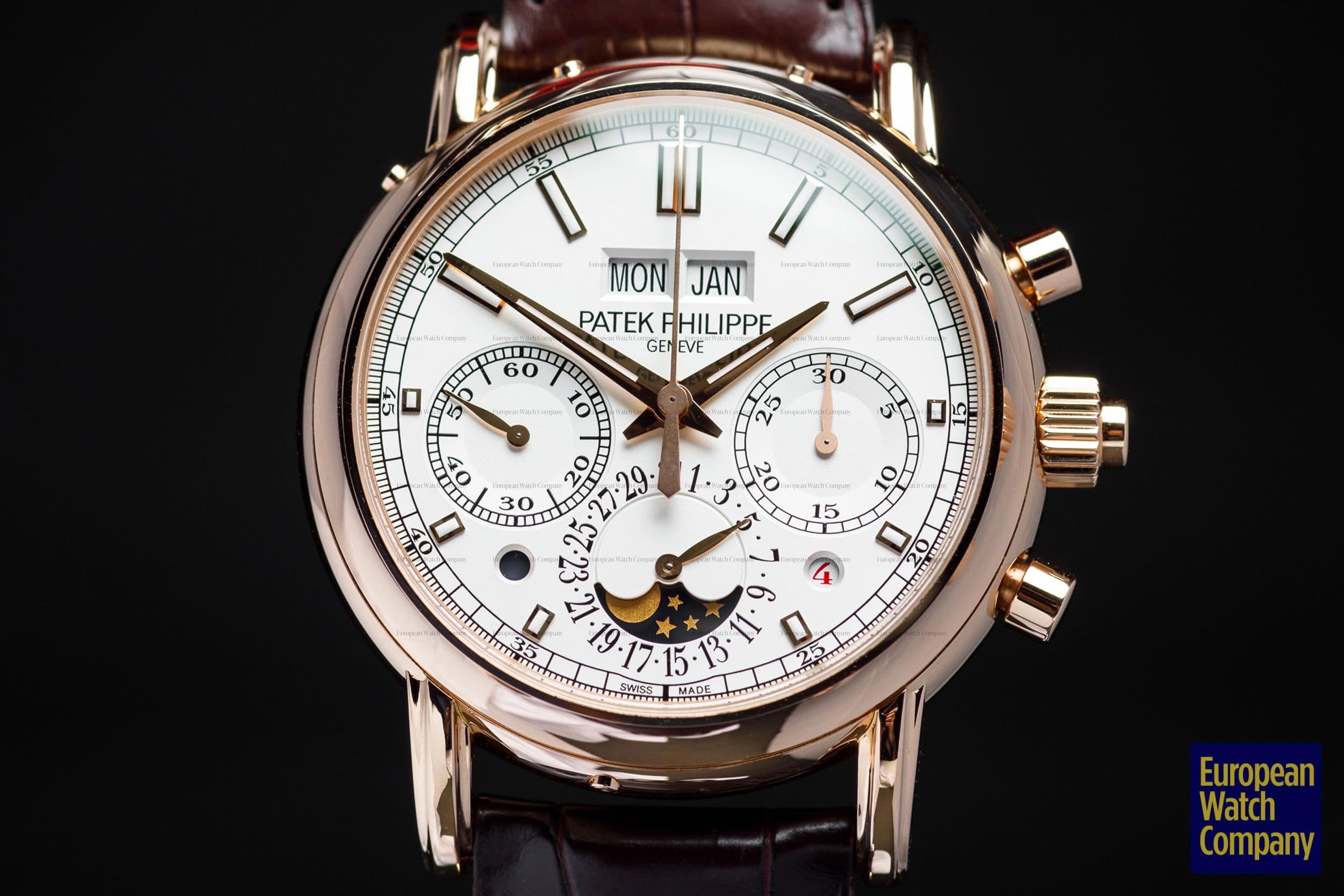Patek Philippe 5204R Split Second Perpetual Calendar Chronograph 18k Rose Gold FULL SET
