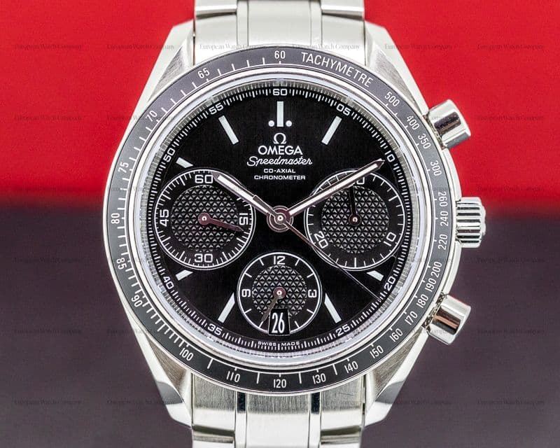 Omega Speedmaster Racing Co-Axial Chronograph Black Dial SS Bracelet