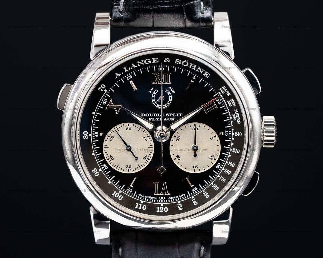 A. Lange and Sohne Double Split 404.035 Black Dial Platinum 