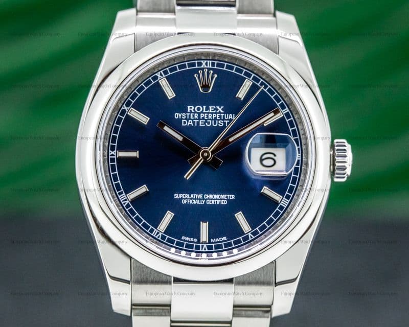 Rolex Datejust Blue Stick Dial / Oyster Bracelet