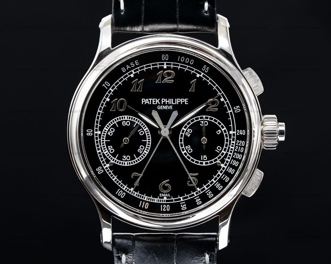 Patek Philippe Split Second 5370 Platinum Black Enamel Dial 