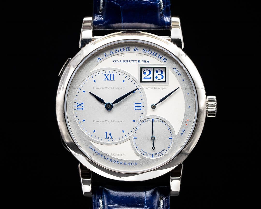 A. Lange and Sohne Lange 1 25th Anniversary 191.066 18k WG Half Hunter LIMITED 