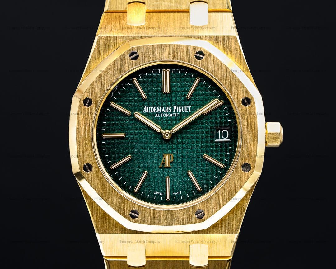 Audemars Piguet ROYAL OAK 15205 GREEN DIAL LIMITED FOR "THE HOUR GLASS" RARE 