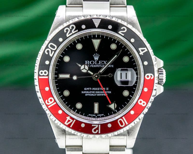 Rolex GMT Master II SS Red / Black Coke COMPLETE NICE FULL SET 