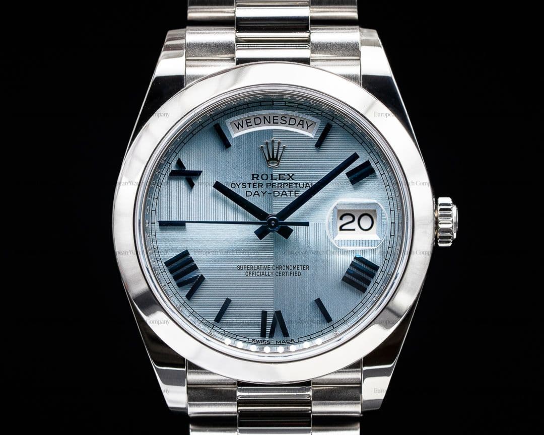 Rolex Day Date 228206 Platinum Blue Dial Roman Numeral 40MM