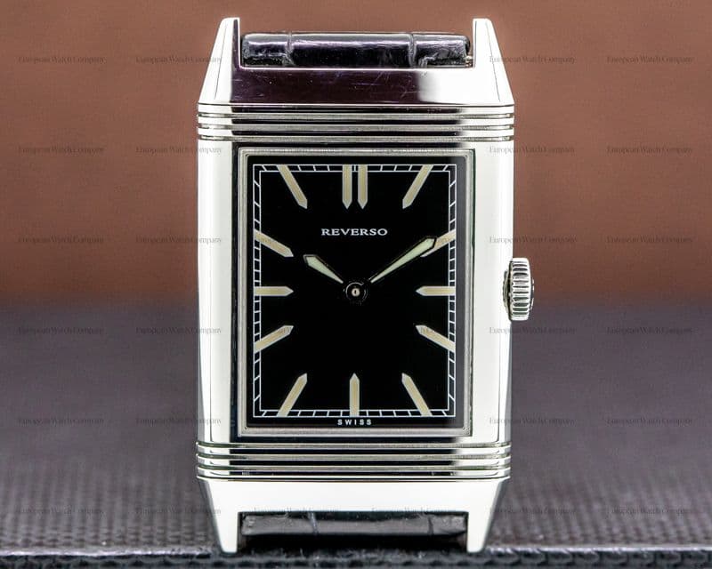 Jaeger LeCoultre Grande Reverso "Tribute to 1931" Ultra Thin SS Black Dial NEW YORK GIANT