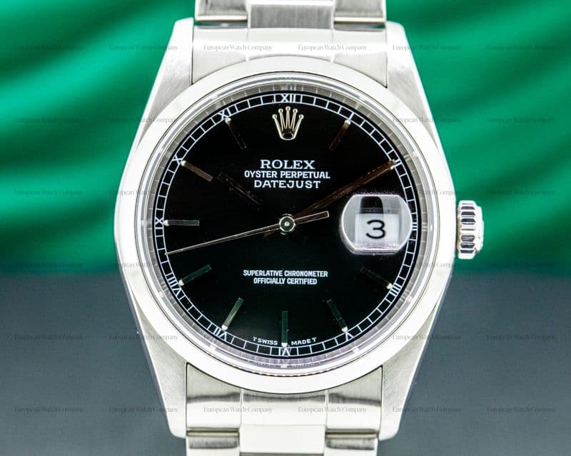 Rolex Datejust 16200 Black Dial SS Oyster FULL SET
