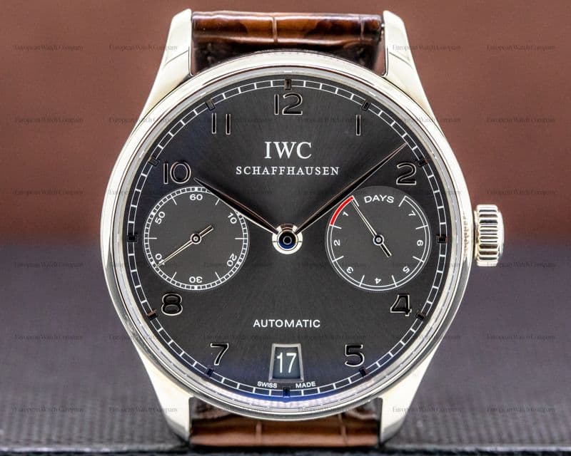 IWC Portuguese 7 Day Automatic 18K White Gold / Grey Dial 