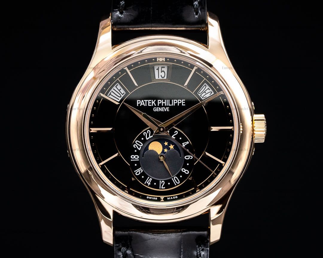 Patek Philippe Annual Calendar 5205R Black Dial 18k Rose Gold 

