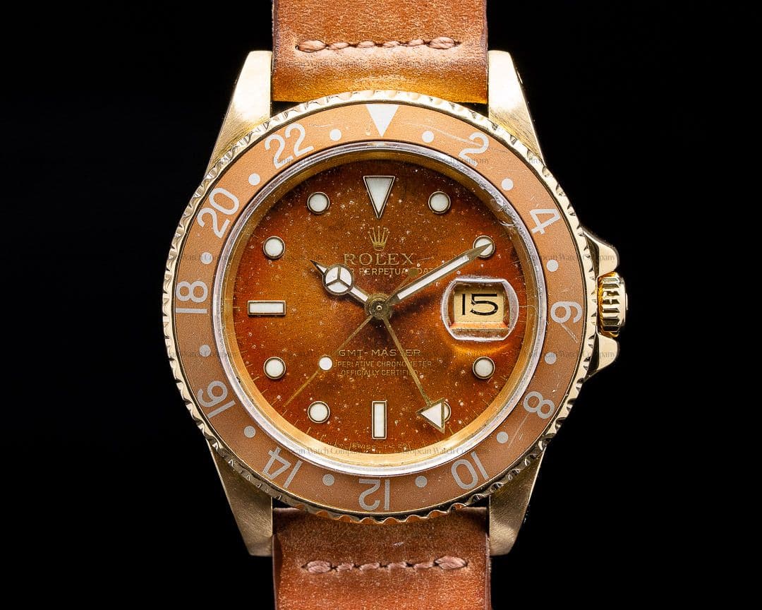Rolex GMT Master Brown 16758 "Root Beer" Bezel, 18K 