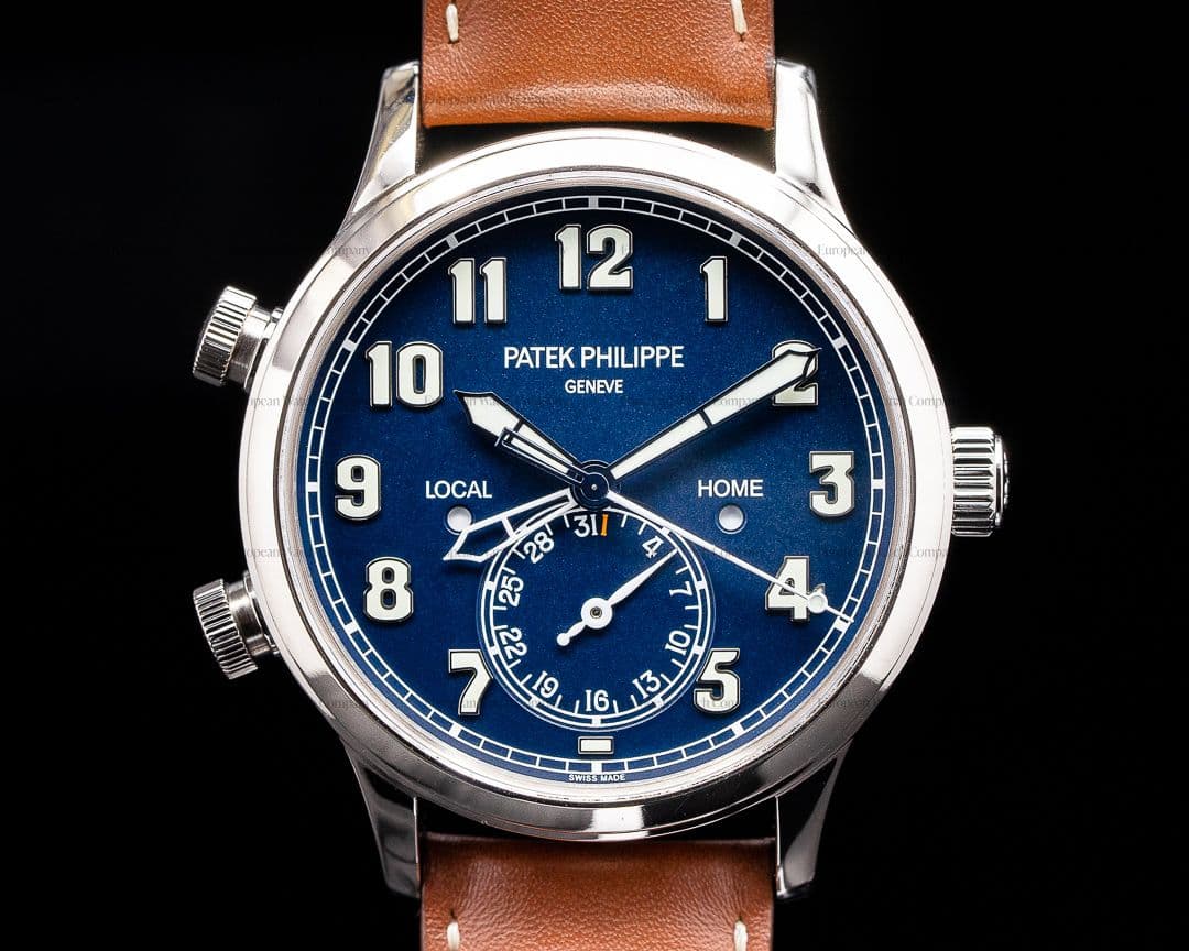 Patek Philippe Calatrava 5524G Pilot Travel Time 18k White Gold 