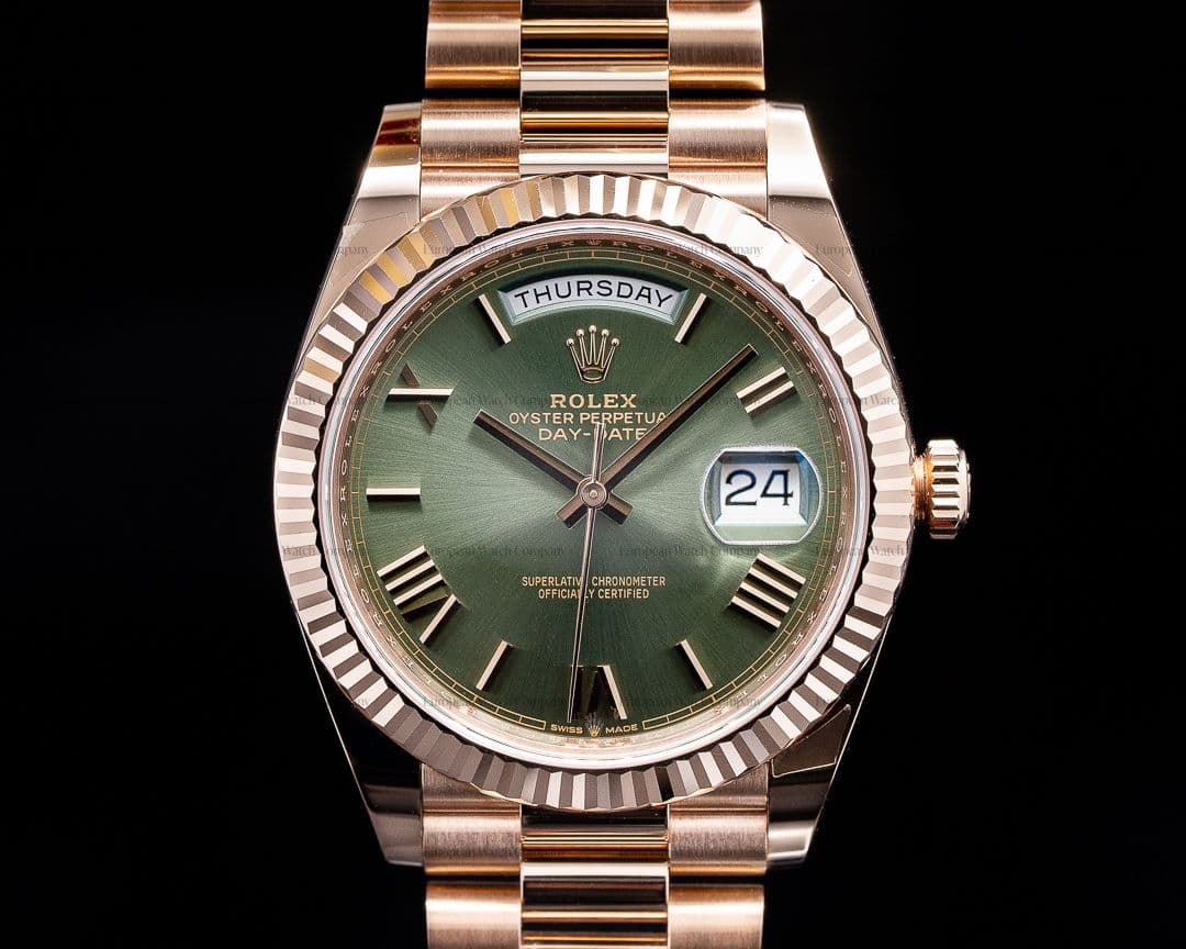 Rolex Day Date Presidential Everose Gold Green Dial 40MM 2019