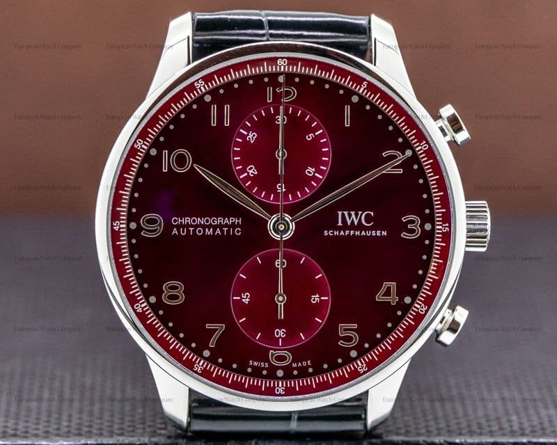 IWC Portuigieser Chronograph SS Red Dial STUNNING