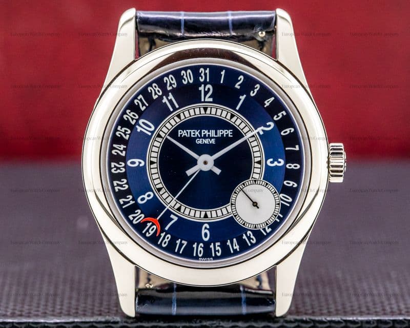 Patek Philippe Calatrava 6000G Blue Dial 18K White Gold / Deployant