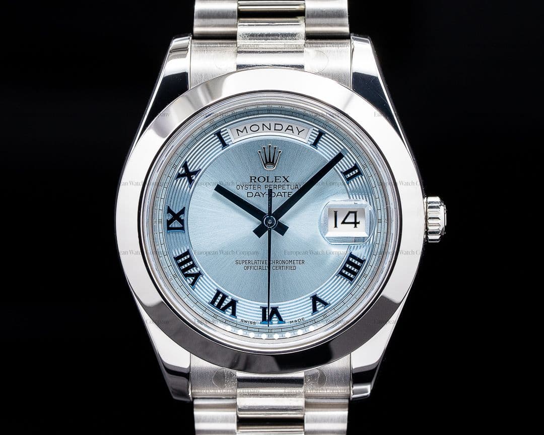 Rolex Platinum Day Date II Glacier Dial Roman Numerals UNWORN