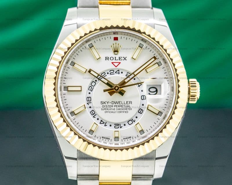 Rolex Sky Dweller 326933 Steel & Yellow Gold White Dial 