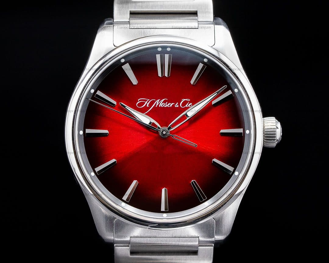 H. Moser & Cie. Pioneer Centre Seconds SS Red Fume Dial