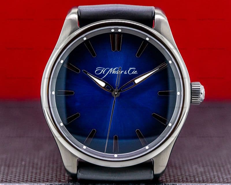 H. Moser & Cie Pioneer Centre Seconds DLC Steel Blue Fume Dial