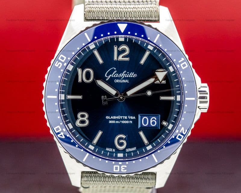 Glashutte Original SeaQ Panorama Date Blue Dial SS 