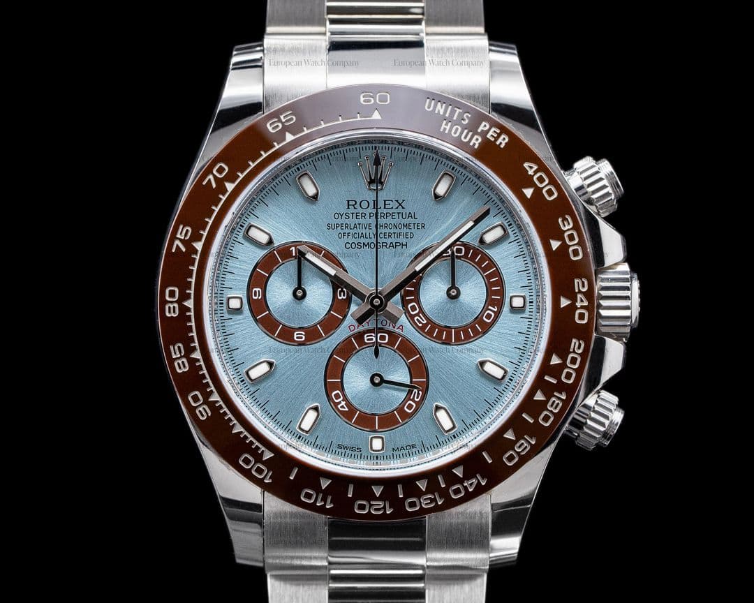 Rolex Daytona 116506 Platinum Glacier Blue / Brown Ceramic