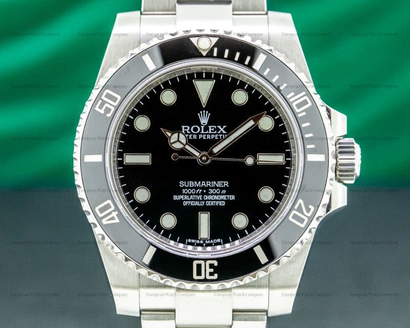 Rolex Submariner 114060 No Date Ceramic Bezel SS