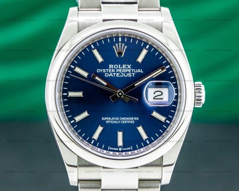 Rolex Datejust 126200 Blue Stick Dial / Oyster Bracelet