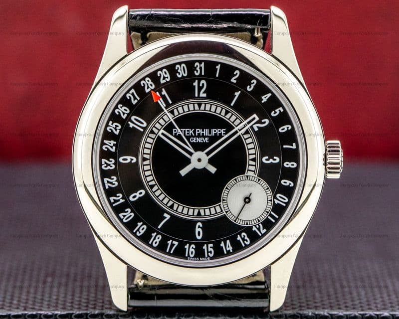Patek Philippe Calatrava 6006G Black Dial 18K White Gold / Deployant 