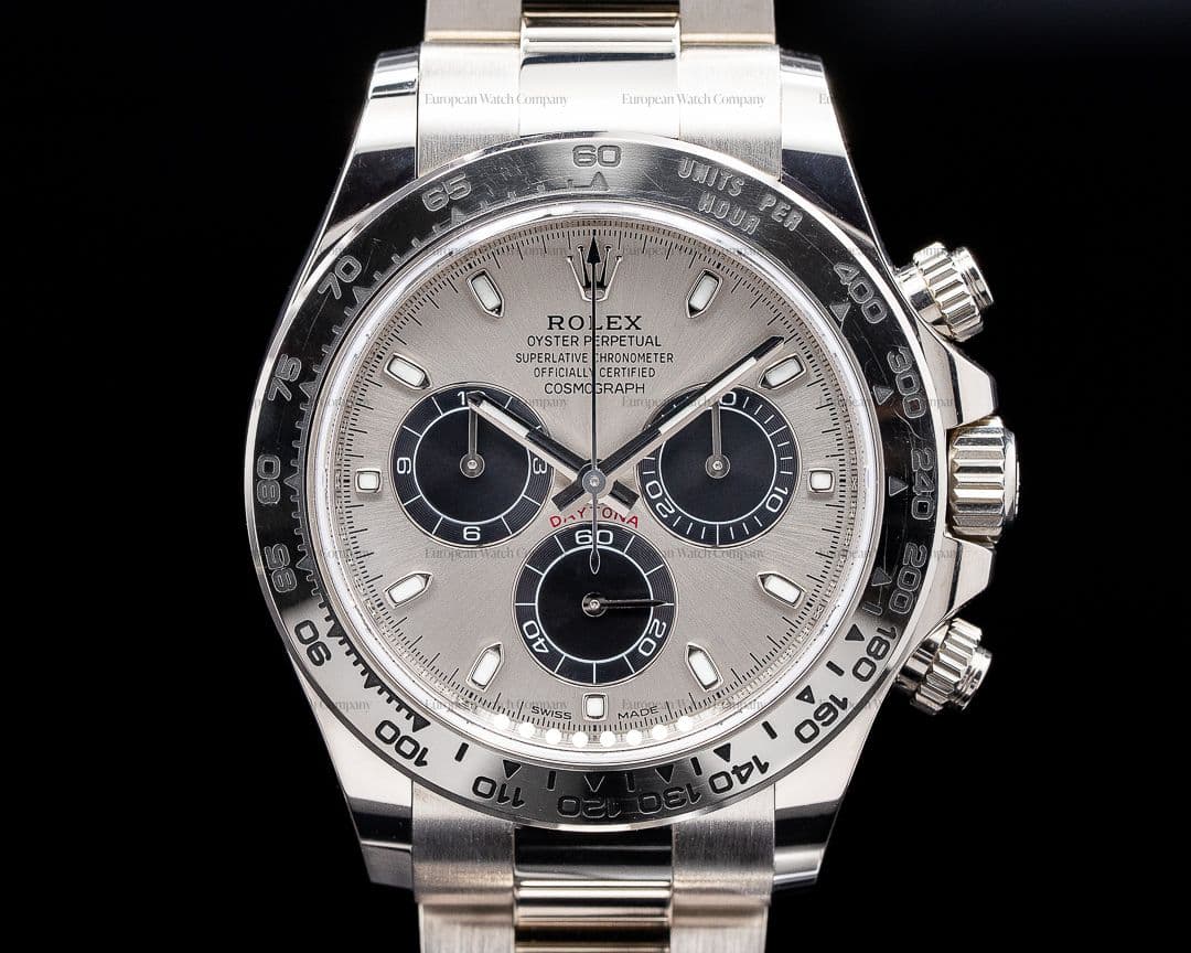 Rolex Daytona Silver and Black Dial 18K White Gold 2020