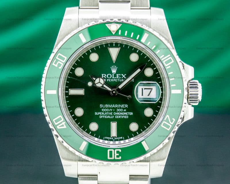 Rolex Submariner Green Ceramic HULK 116610V Bezel Green Dial SS