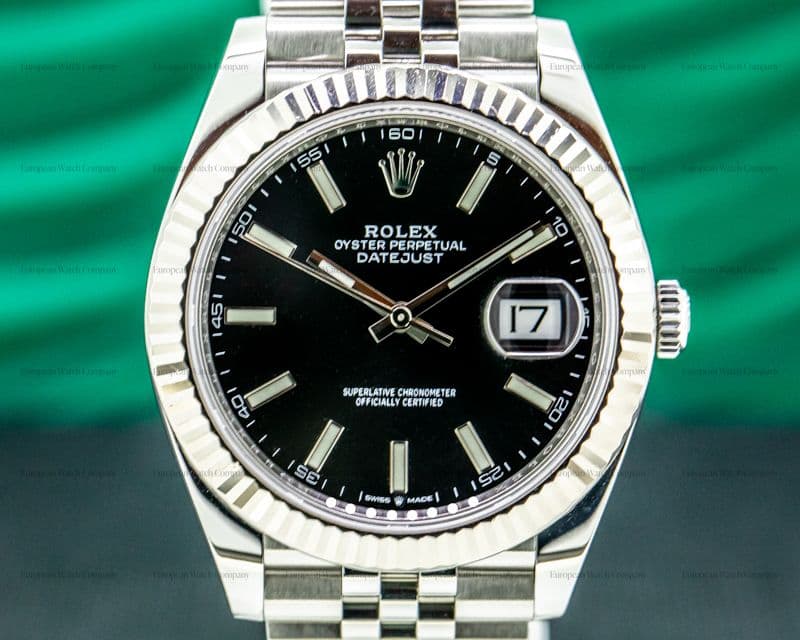 Rolex Datejust 41 Black Stick Dial SS / Jubilee 